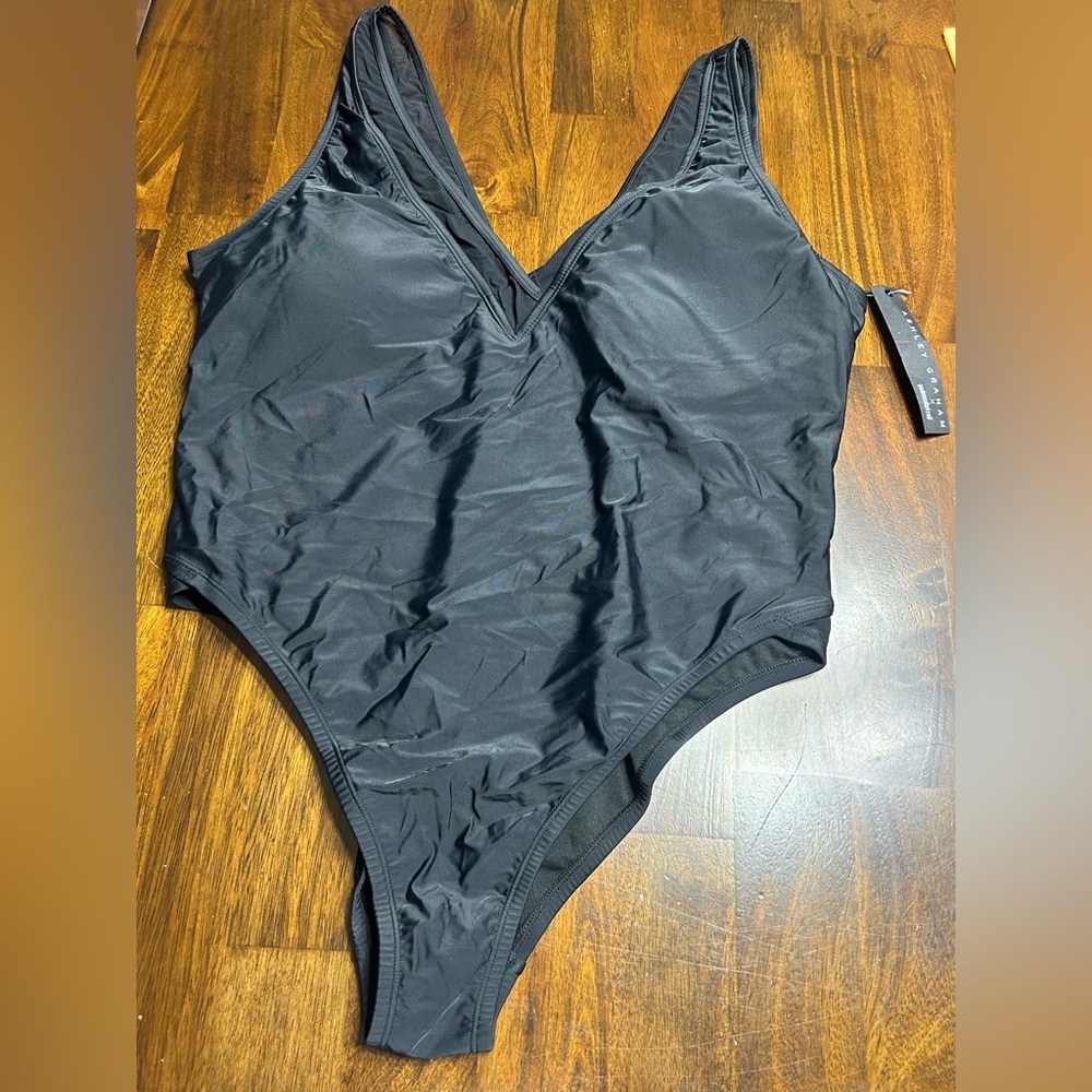 Ashley Graham X Swimsuits For All NWT Black High Leg One Piece Swimsuits Size 20